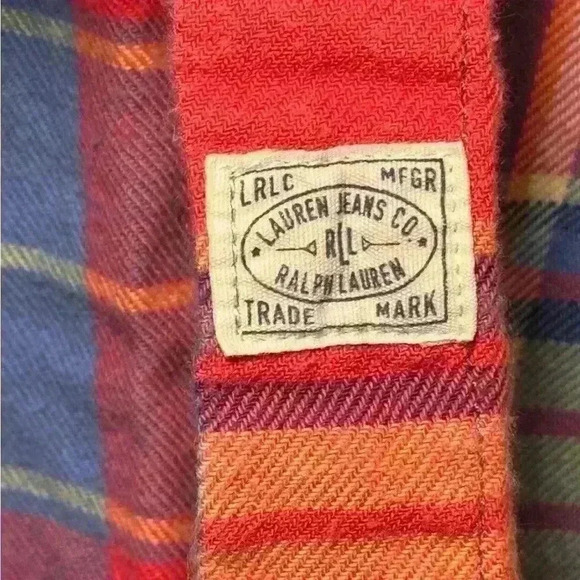 Lauren Jeans Co LRL- multi-colored plaid button down- Women’s Small - Picture 3 of 4